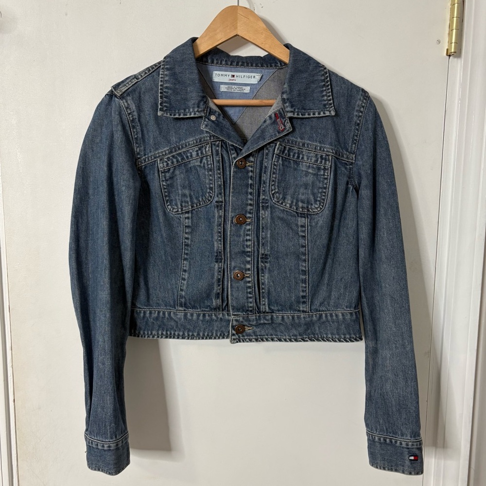 Vintage Y2K Tommy Hilfiger Cropped Denim Jacket